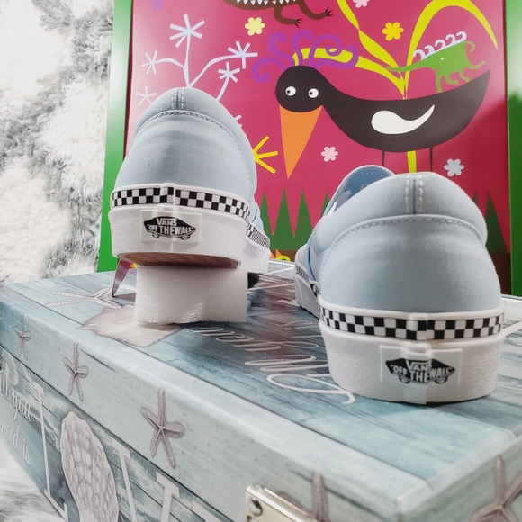 Vans Check Foxing Cool Blue Classic Slip on (CL) - Picture 8 of 14